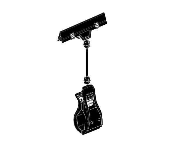 Black Elevated Ticket Holder Spring Clip Alplas