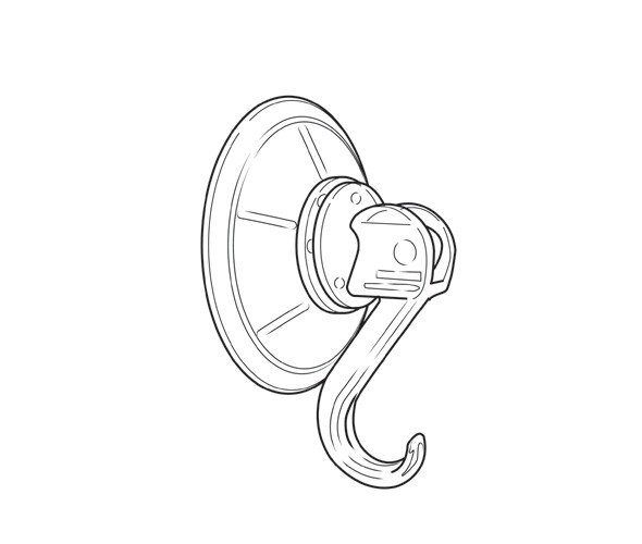 Suction Cup with Hook Clamp - 45mm diameter Product Image