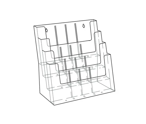Four Pocket A4 Landscape Tiered Brochure Holder - Image 2