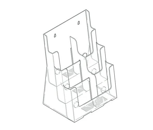 Six Pocket 1/3 A4 (DL) Three Tiered Leaflet Dispenser - Image 2