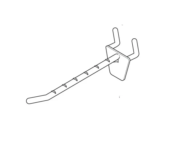 Pegboard Single Prong Ribbed Hook - Image 2