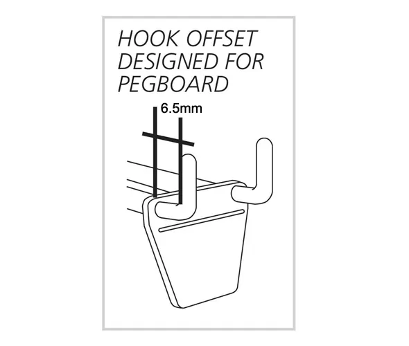 Pegboard Single Prong Ribbed Hook - Image 3